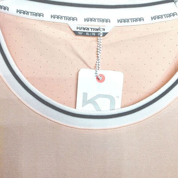 Kari Traa Rong Tee Workout Short Sleeve Top Womens Sz XL Peach Pink Crewneck - Picture 2 of 16